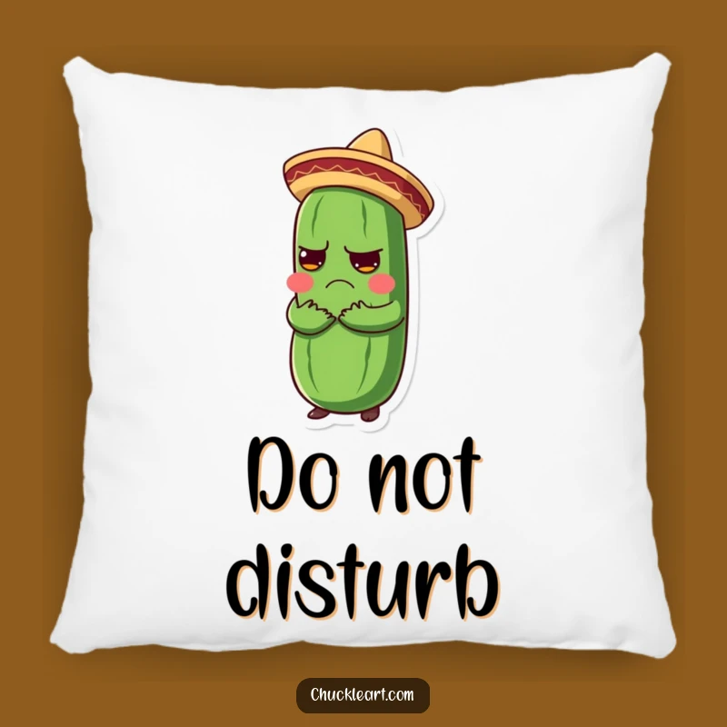 Funny Grumpy Pickle Hug Pillow: Hilarious Mexican Fiesta Pickle Cozy Gift!