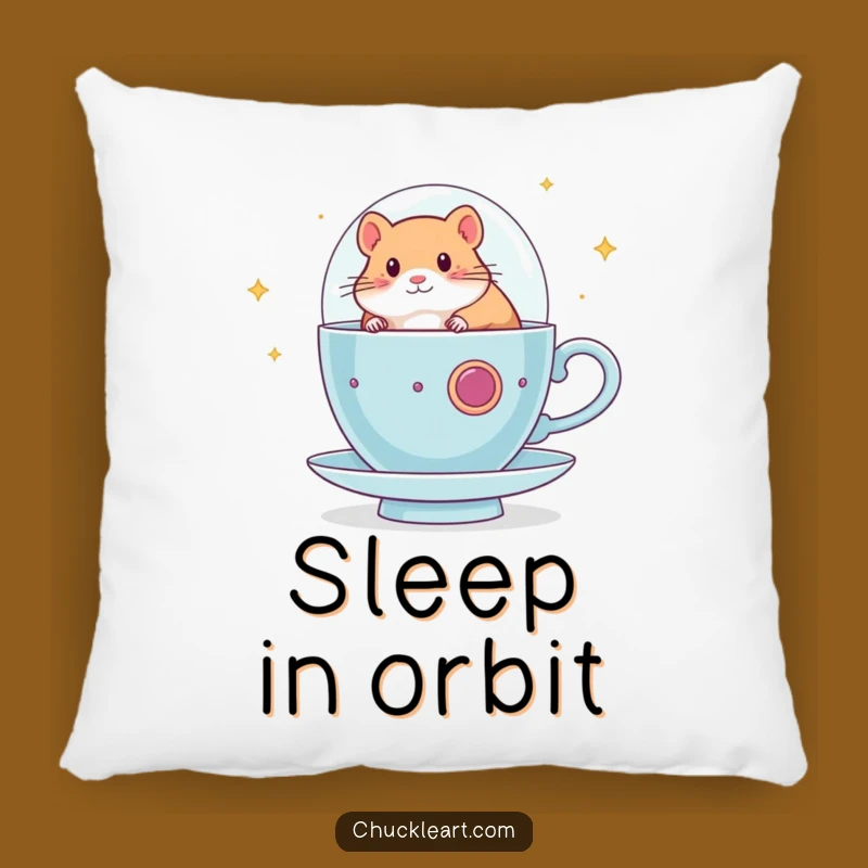 Funny Hamster Spaceship Pillow: Cozy Cosmic Companion, Hilarious Gift for Dreamers