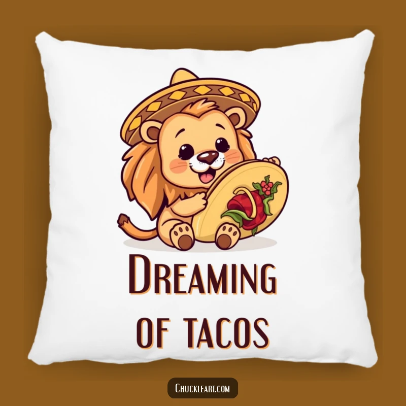 Funny Lion Taco Pillow: Cozy Up with Hilarious Fiesta Cuddles