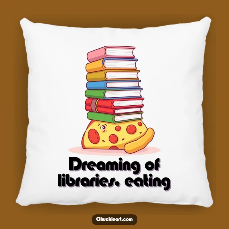 Funny Pizza Literary Pillow - Cozy and Hilarious Comfort for Book Lovers