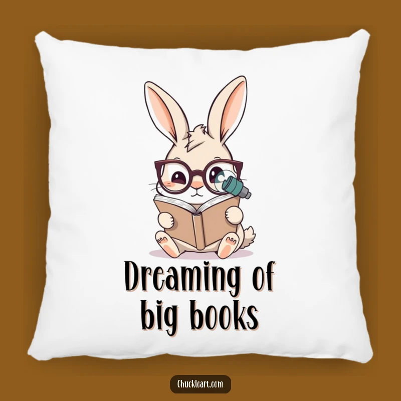 Funny Rabbit Reading Pillow: Cozy Comfort for Scholars, Hilarious Bookworm Gift
