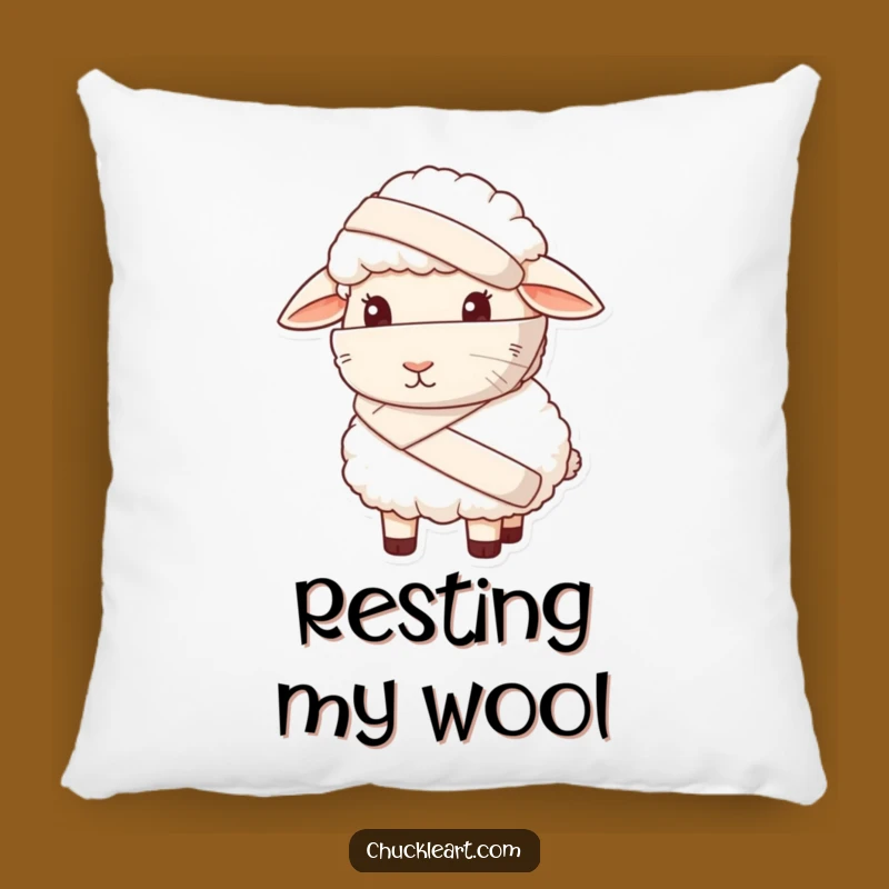 Funny Sheepish Sheep Pillow: Cozy Bandaged Ewe Cushion, Perfect Gag Gift!