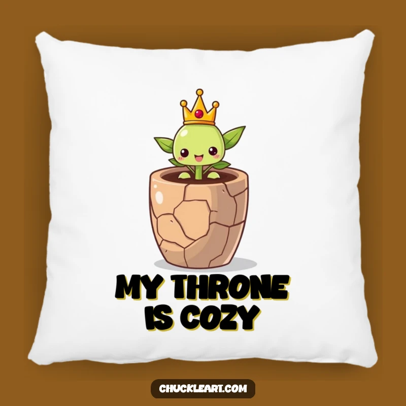 Proud Sprout Crown Pillow - Cozy Symbol of Resilience, A Comforting Funny Gift