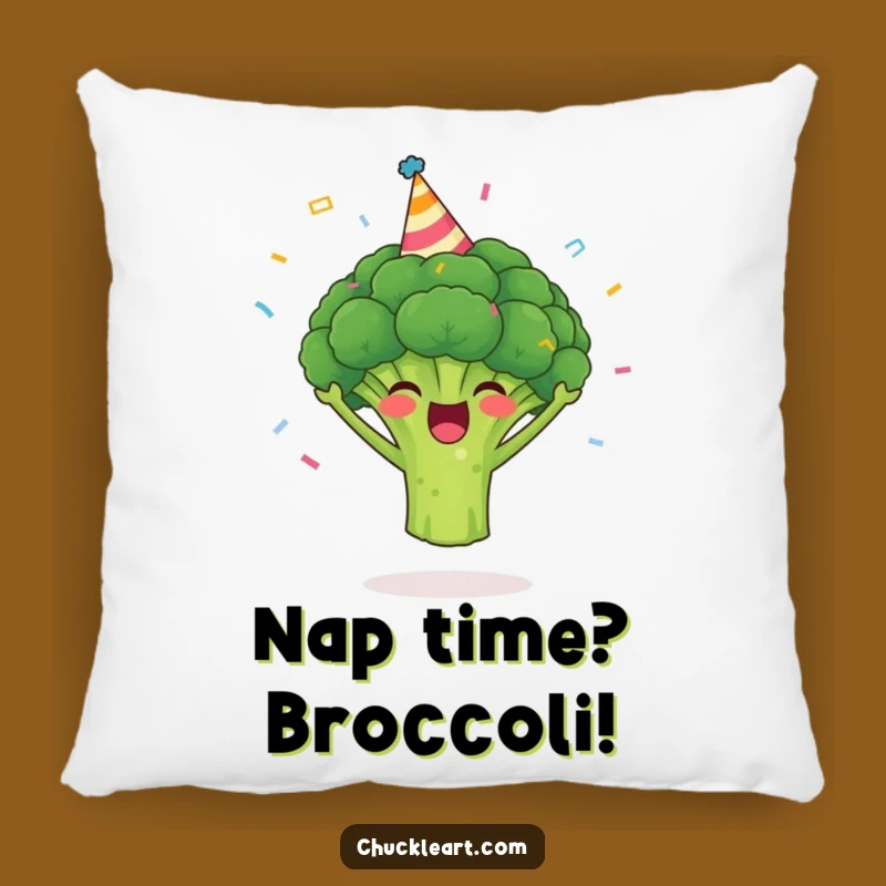 Funny Broccoli Party Pillow A Cozy and Cheerful Accent Gift