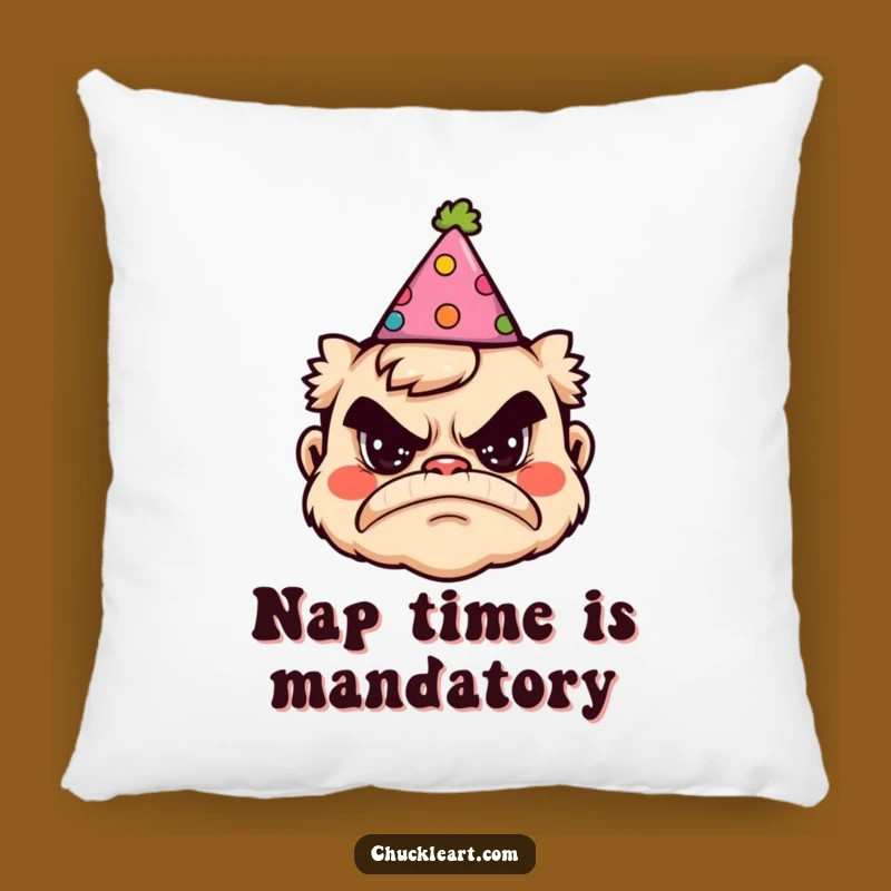 Funny Grumpy Party Hat Pillow - Cozy & Hilarious Birthday Cushion