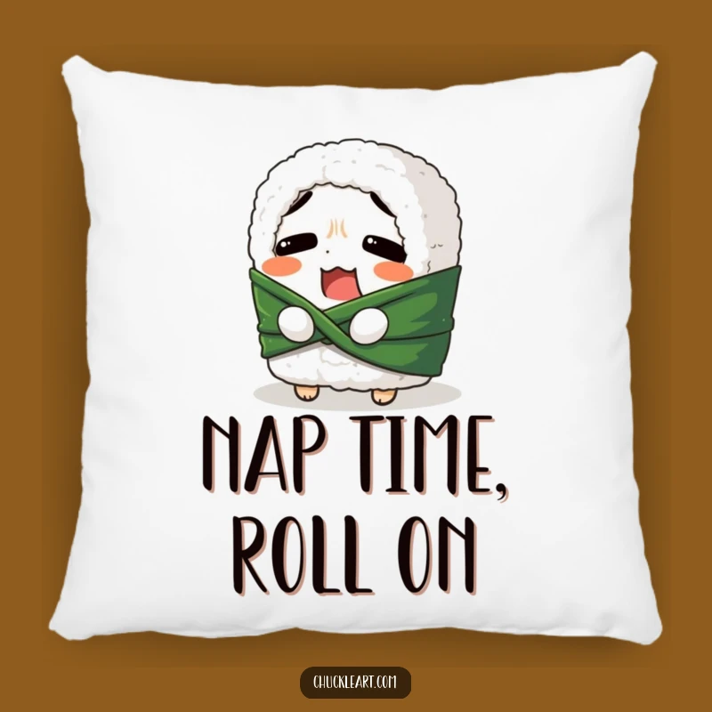 Funny Sushi Roll Belt Tie Pillow: Cozy Foodie Comfort