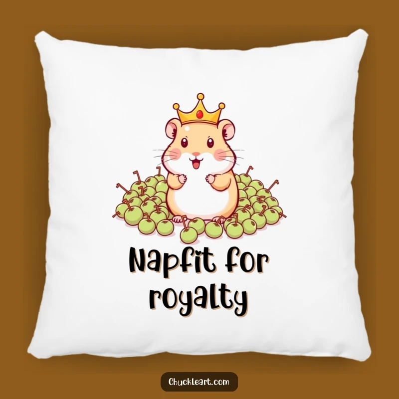 Funny Hamster King Pillow: Cozy Comfort with Tiny Ruler Vibes