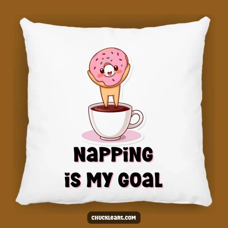 Funny Donut Headstand Pillow: Cozy Coffee Balance - Cute Funny Gift!