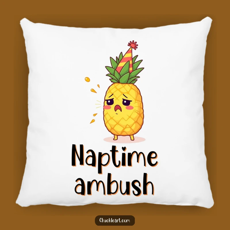 Funny Startled Pineapple Pillow: Cozy Up with Party Juice