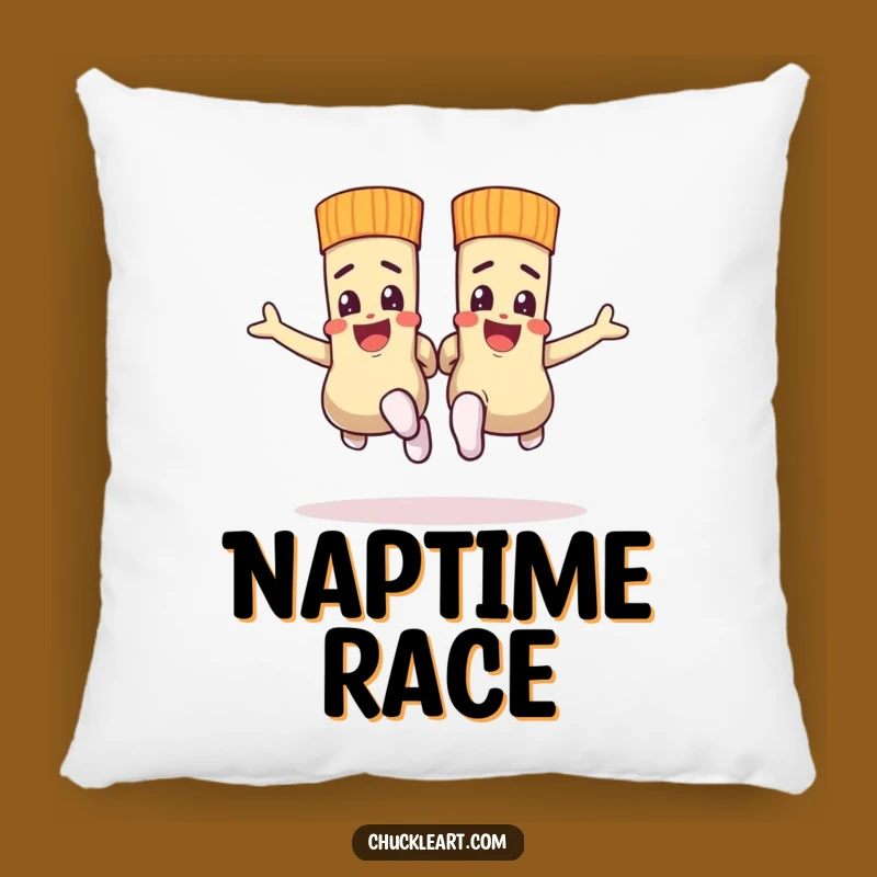 Funny Sock Race Pillow: Cozy Competition Cushion, Perfect Gag Gift!