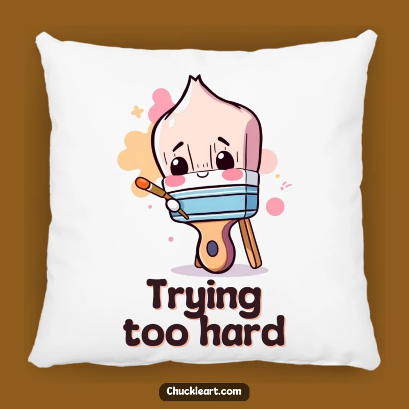 Funny Clumsy Paintbrush Pillow: Cozy Comfort with Artistic Wit