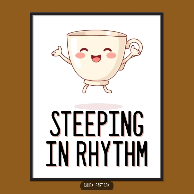 Funny Dancing Teacup Digital Art - Hilarious Printable for Joyful Decor