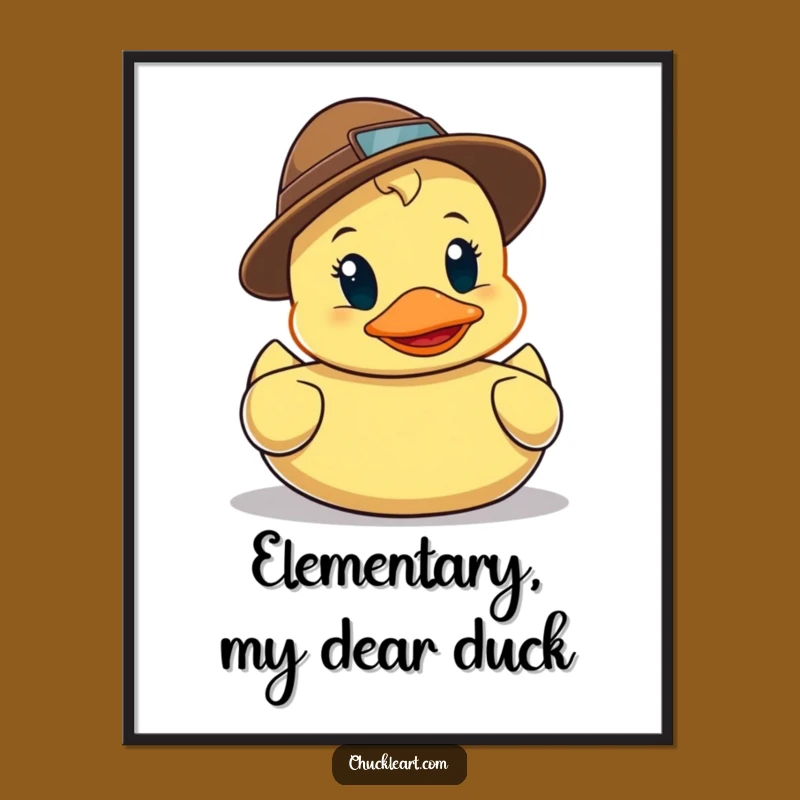 Funny Detective Duck Digital Art - Hilarious Printable for Mystery Lovers