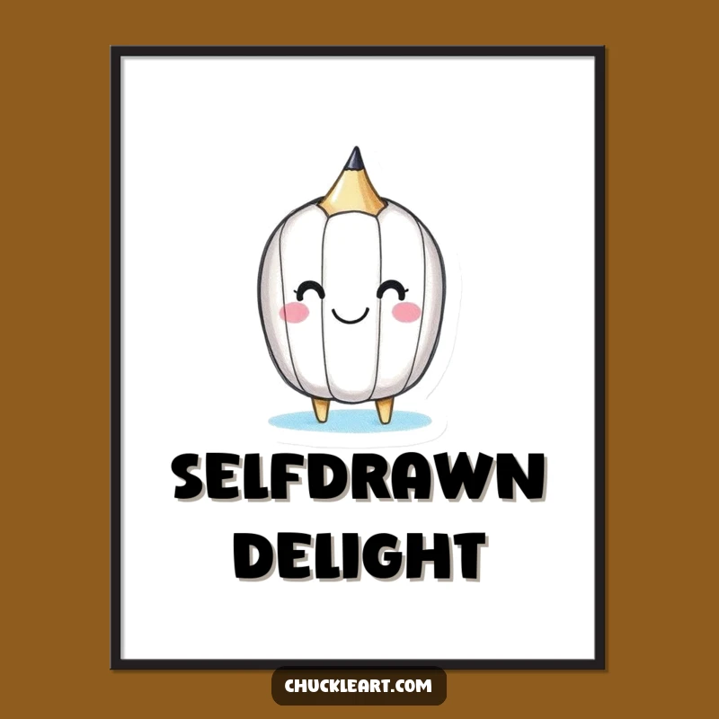 Funny Happy Pencil Digital Art: Instant Cheer for Your Home Decor