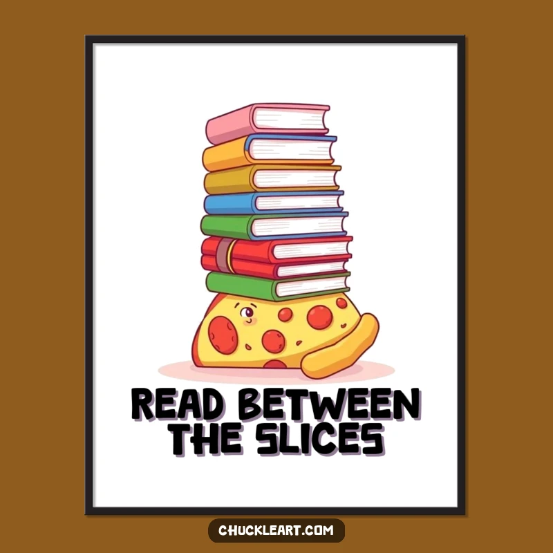Funny Pizza Book Lover Digital Art - Hilarious Printable for Wall Decor