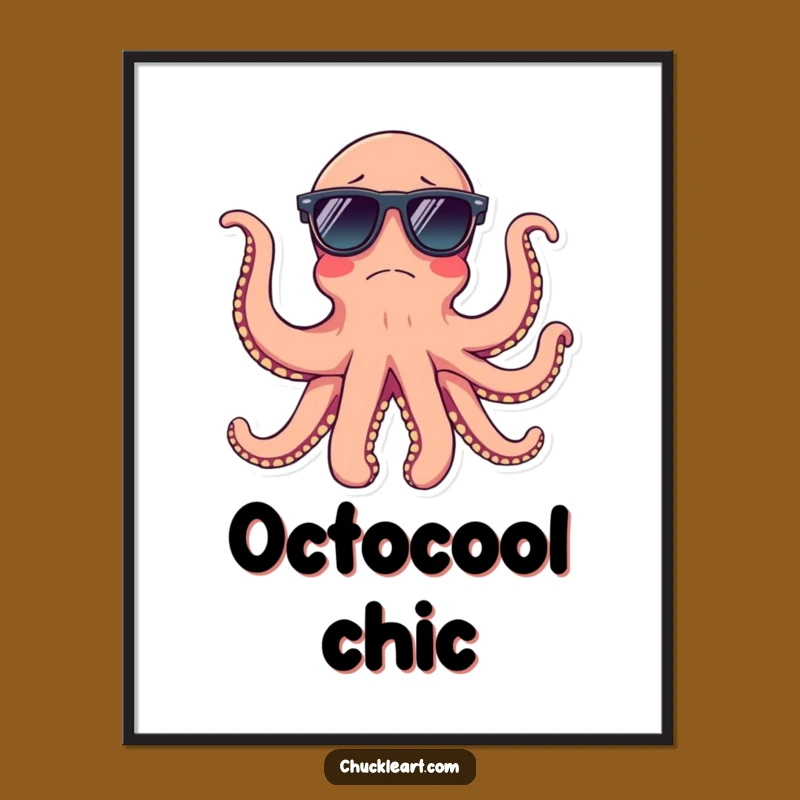 Funny Octopus Sunglasses Digital Art: Instant Coolness for Your Walls