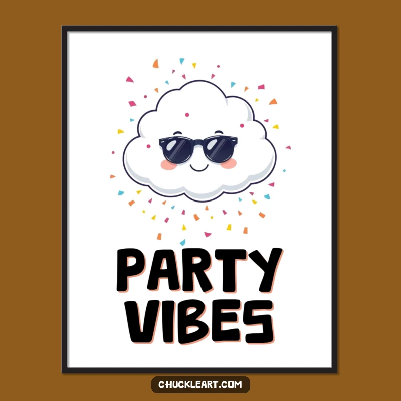 Funny Giggling Cloud Digital Print: Hilarious Party Art for Instant Download