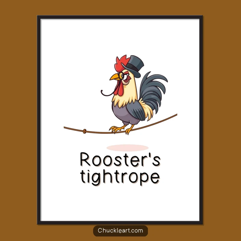 Funny Rooster Digital Art: Hilarious Elegant Download, Perfect Gift