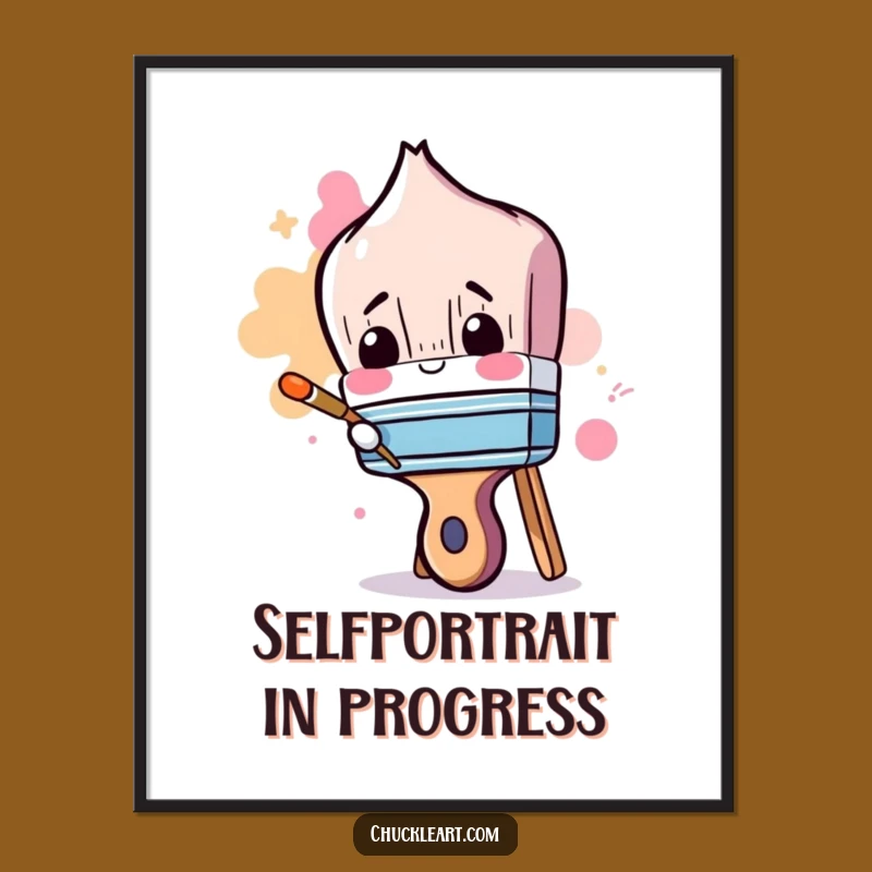 Funny Clumsy Paintbrush Digital Art: Instant Humor for Your Wall Decor