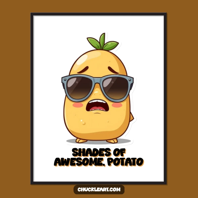 Funny Potato Sunglasses Digital Art - Hilarious Printable for Spud Lovers