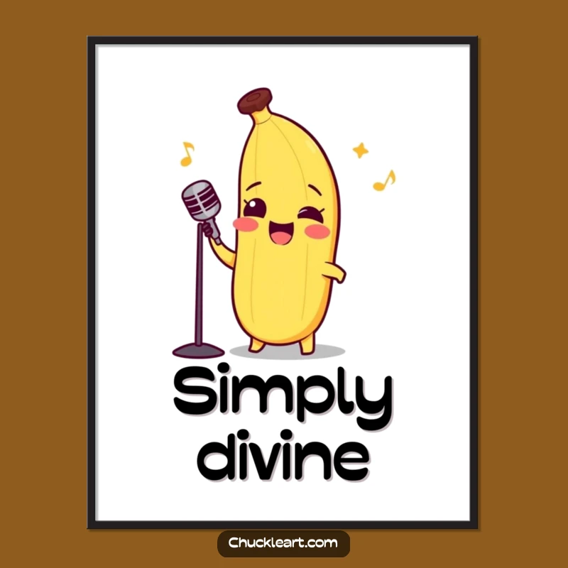 Funny Opera Banana Digital Art - Hilarious Musical Fruit Wall Decor Gift
