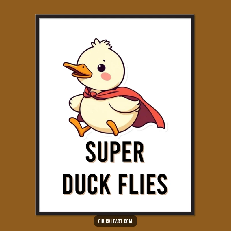 Instant Duck Superhero Art, Funny Flying Download, Humorous Gift