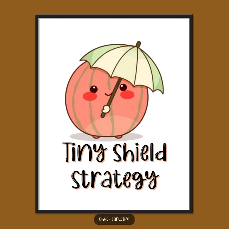 Funny Shy Watermelon Digital Print: Instant Adorable Art