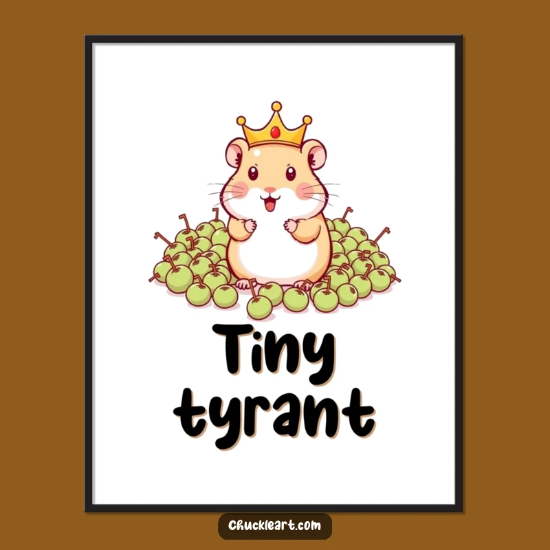 Funny Hamster King Digital Print: Instant Pet Laughter for Your Walls