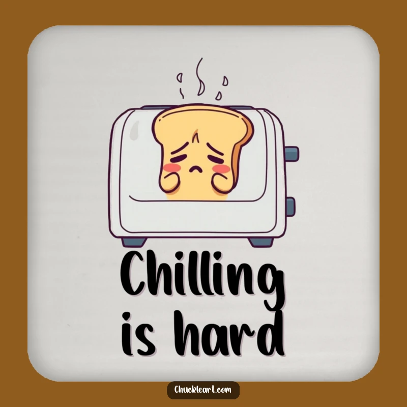 Funny Anxious Bread Toaster Coaster: Protect Surfaces with Humor