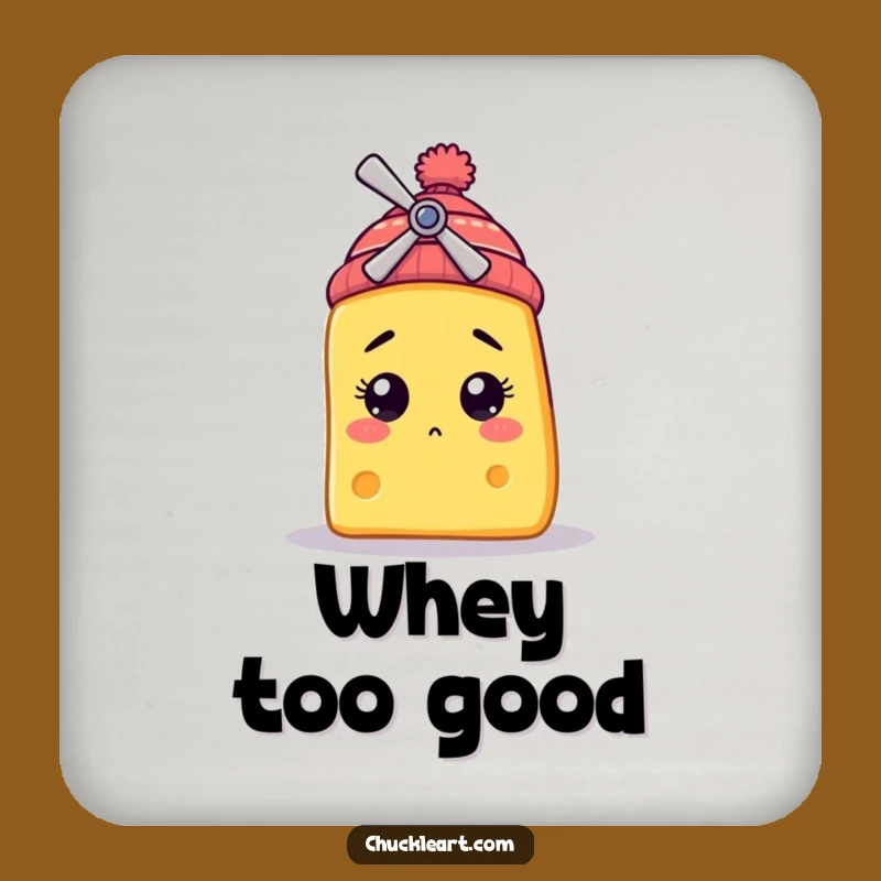 Funny Bewildered Cheese Coaster: Protect Surfaces with Propeller Beanie Art