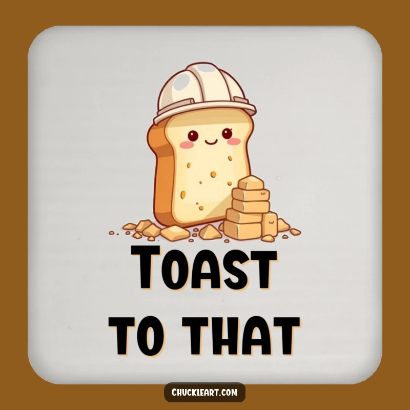 Funny Bread Builder Coaster: Hilarious Baker Construction Humor Drink Gift!