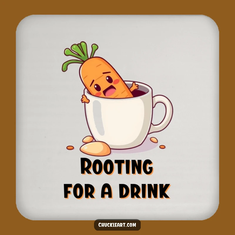 Funny Carrot Escape Drink Coaster Set: Protect Surfaces