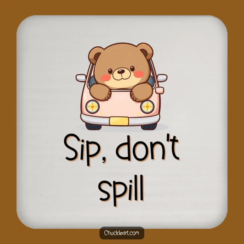 Funny Chubby Bear Car Coaster: Hilarious Animal Protector, Quirky Gift