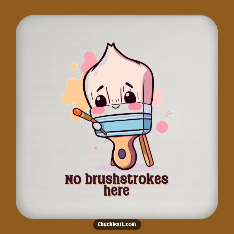 Funny Clumsy Paintbrush Coaster: Protect Surfaces with Artistic Humor
