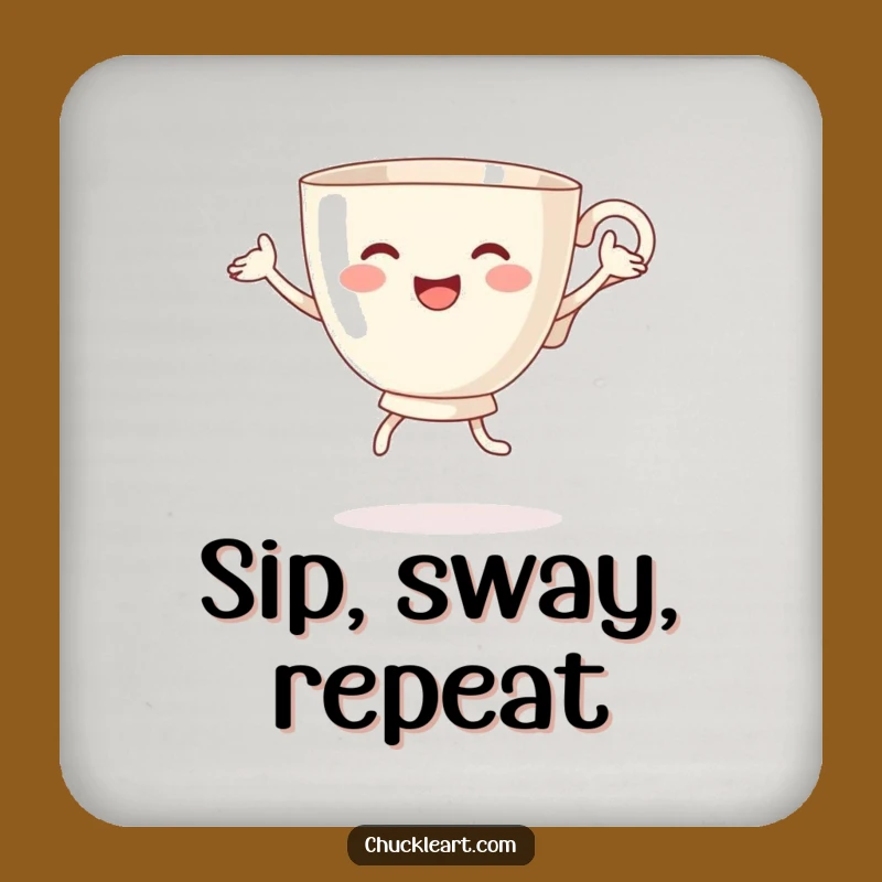 Funny Dancing Teacup Coaster - Hilarious Protection for Your Surfaces