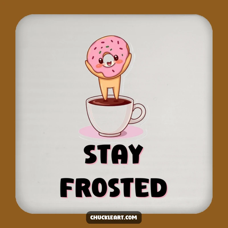 Funny Donut Headstand Coaster: Protect Surfaces With Coffee Funny Gift!