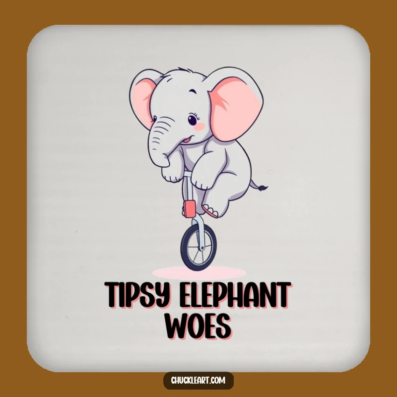 Funny Elephant Unicycle Coaster A Hilarious Table Protector Gift