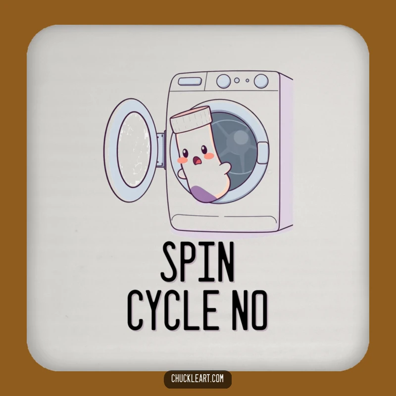 Funny Escaping Sock Coaster: Hilarious Laundry Day Humor Drink Gift!