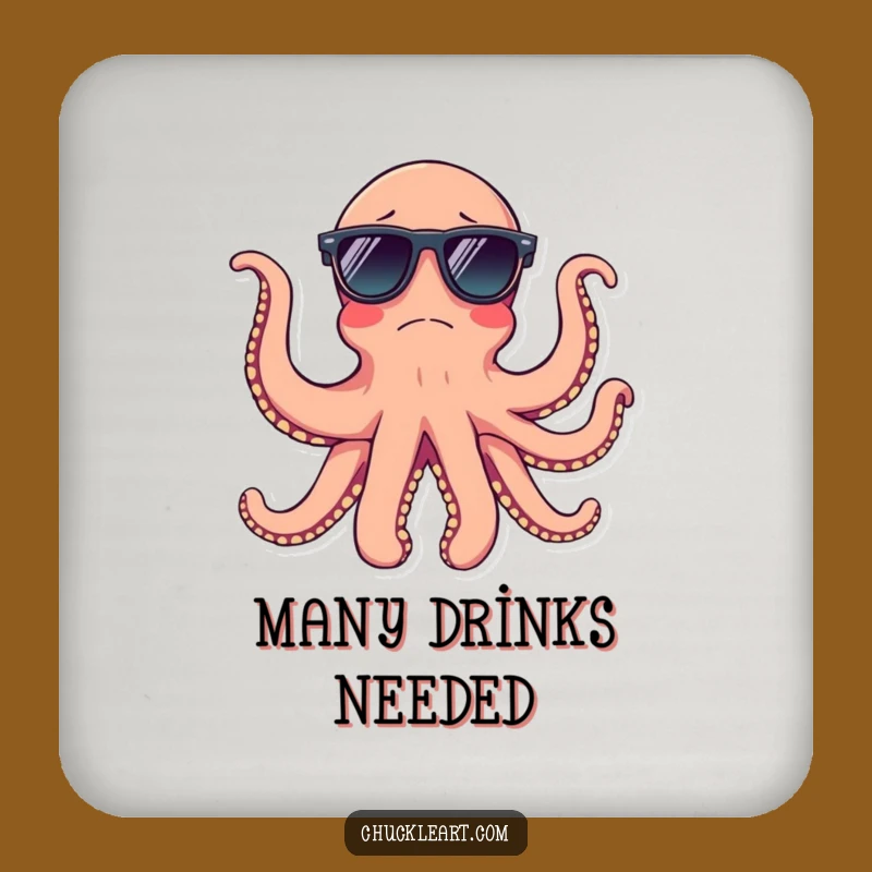 Funny Octopus Sunglasses Coaster: Protect Surfaces with Cool Humor
