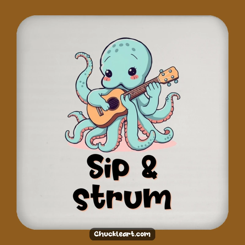 Funny Octopus Ukulele Coasters: Protect Tables with Musical Humor