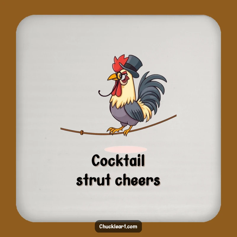 Funny Rooster Coasters: Hilarious Elegant Gift Set for Sophisticated Homes