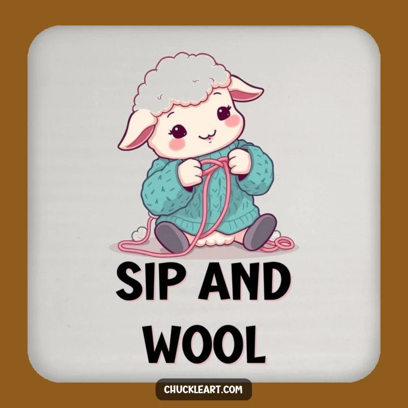 Funny Sheep Knitting Coasters: Hilarious Woolly Craft Drink Set!