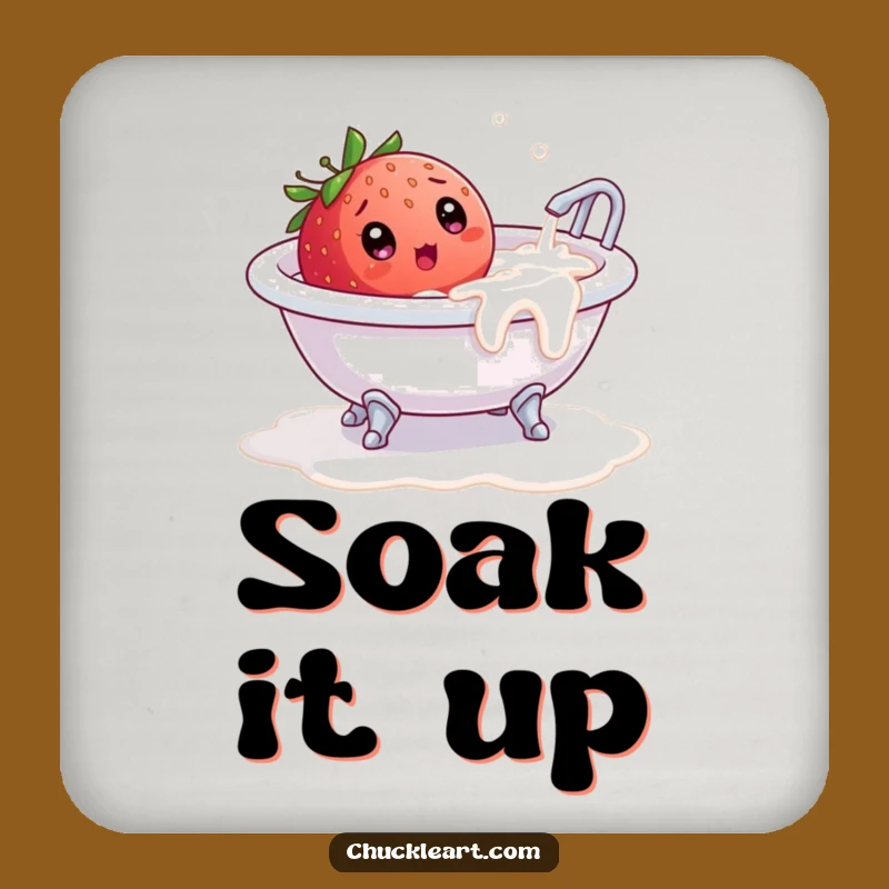 Funny Strawberry Bath Coaster: Protect Surfaces with Humor, Hilarious Decor!