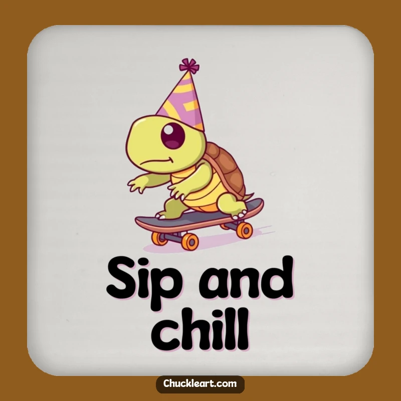 Funny Turtle Skater Coaster: Hilarious Party Protector, Quirky Gift
