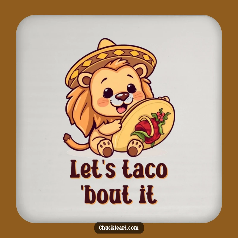 Funny Lion Taco Coaster Set: Protect Tables with Hilarious Fiesta Flair