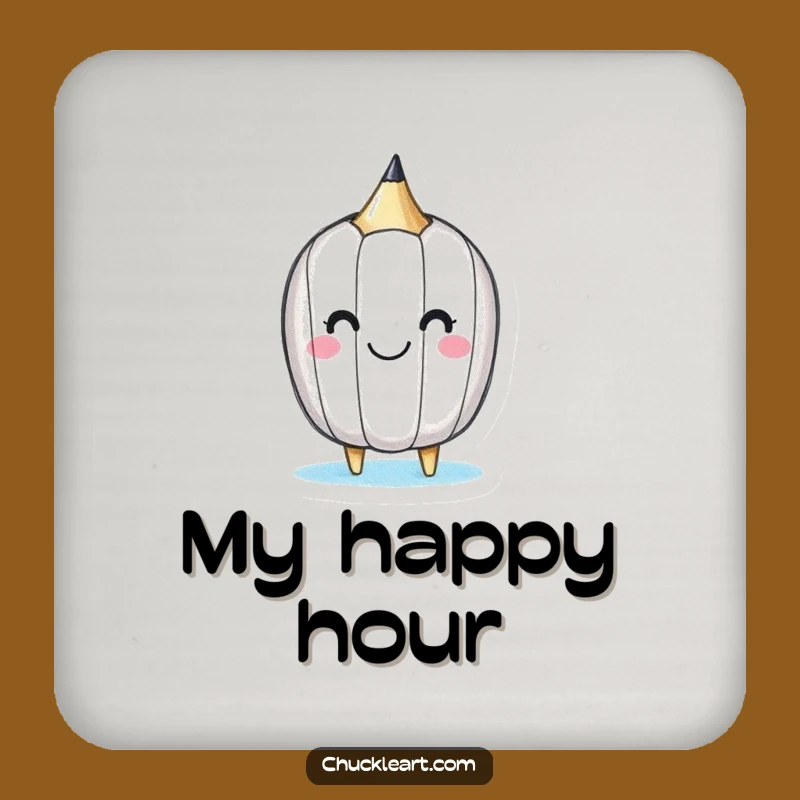 Funny Happy Pencil Coaster: Protect Your Surfaces with a Smile