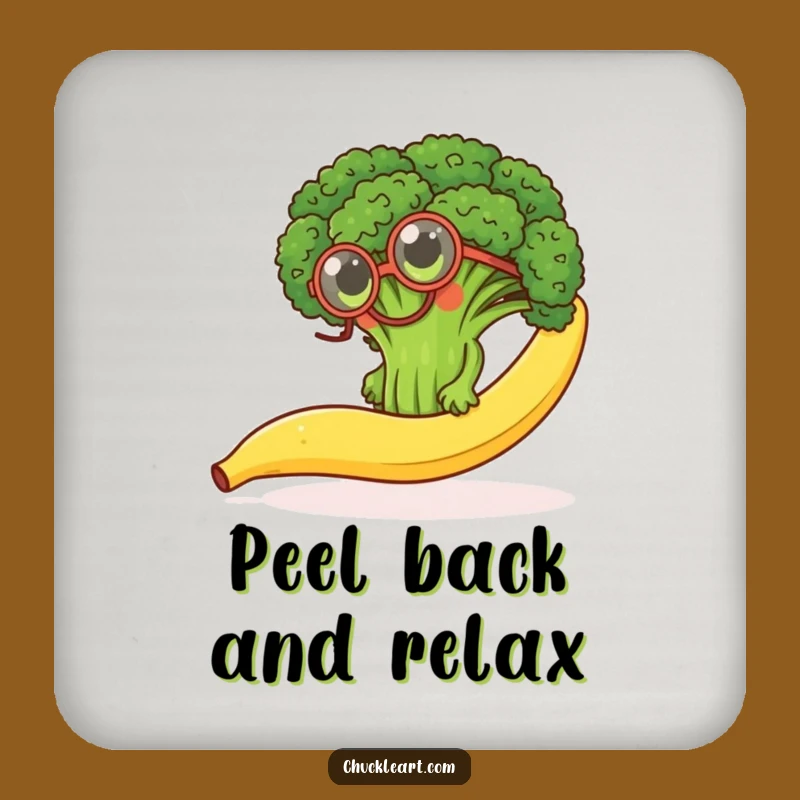 Funny Broccoli Monocle Coaster: Determined Floret - Protective Funny Gift!