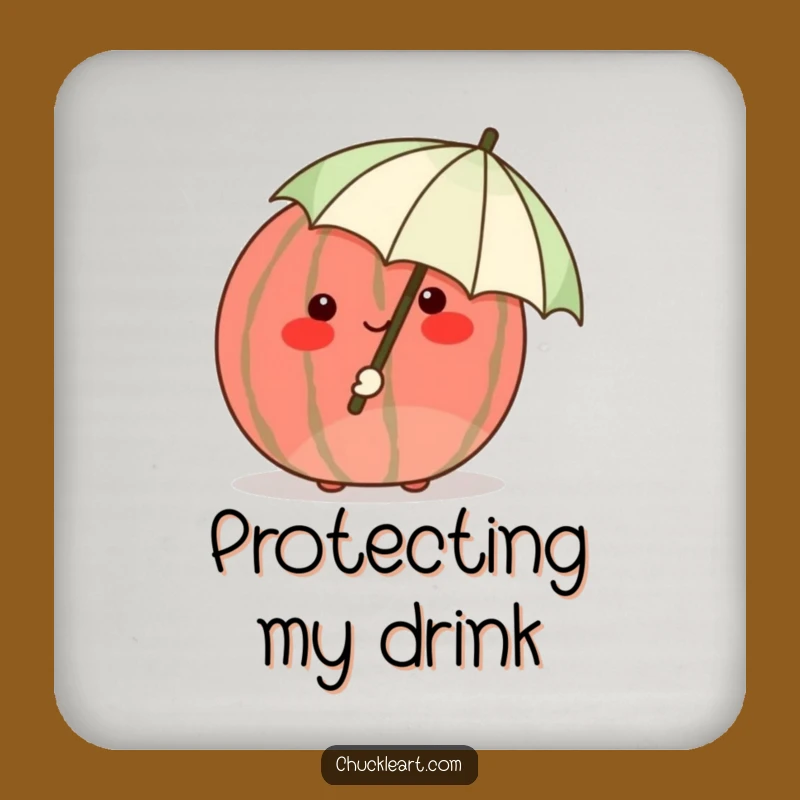Funny Shy Watermelon Coaster: Protect Surfaces with Cute Charm