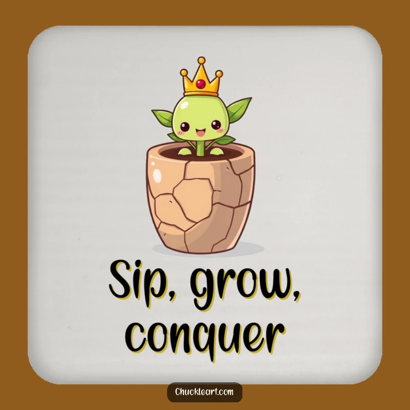 Proud Sprout Crown Coaster Set - Protect Surfaces With Growth, A Thoughtful Funny Gift