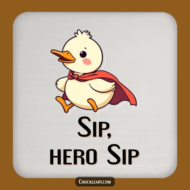 Funny Duck Superhero Coasters, Flying Protection, Humorous Gift